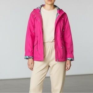 Peter Millar Ella Waterproof Rain Jacket Pink Paisley Lining Deep Pink NWT Small